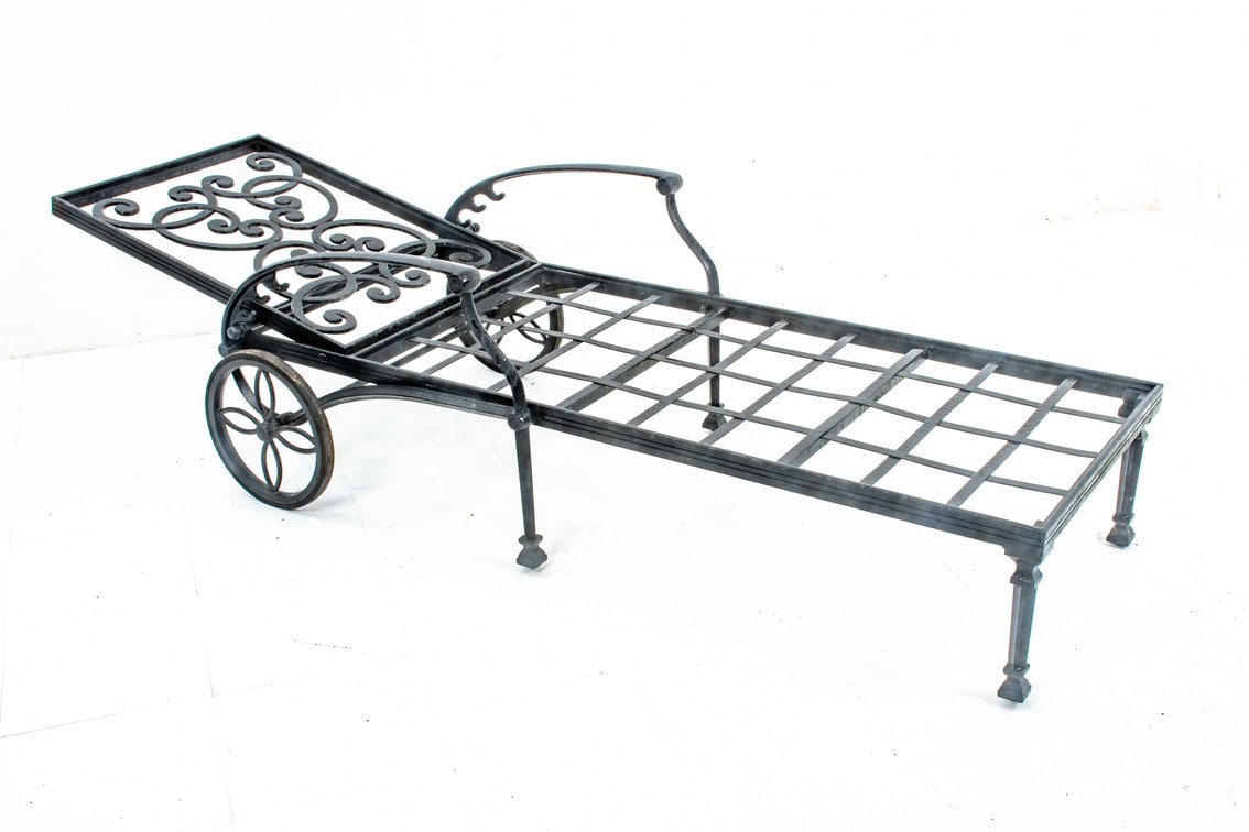 Wrought Iron Rolling Recliner - Lounger