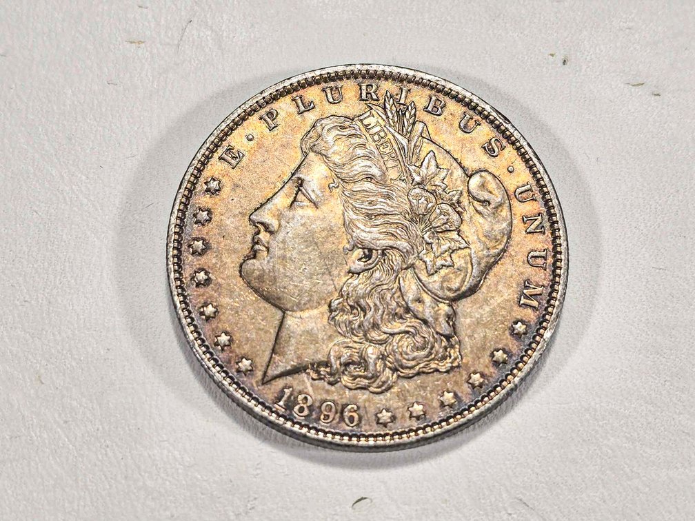 1886 Morgan Silver Dollar Coin with United States