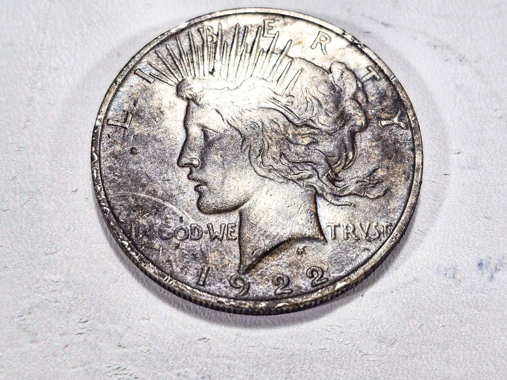 1922 Peace Silver Dollar in Heat-Exposed Condition