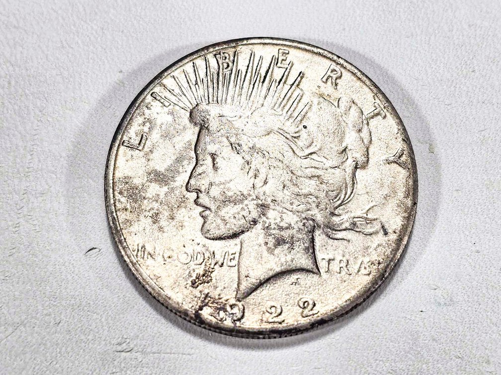 1922 Peace Silver Dollar Damaged by Heat Exposure