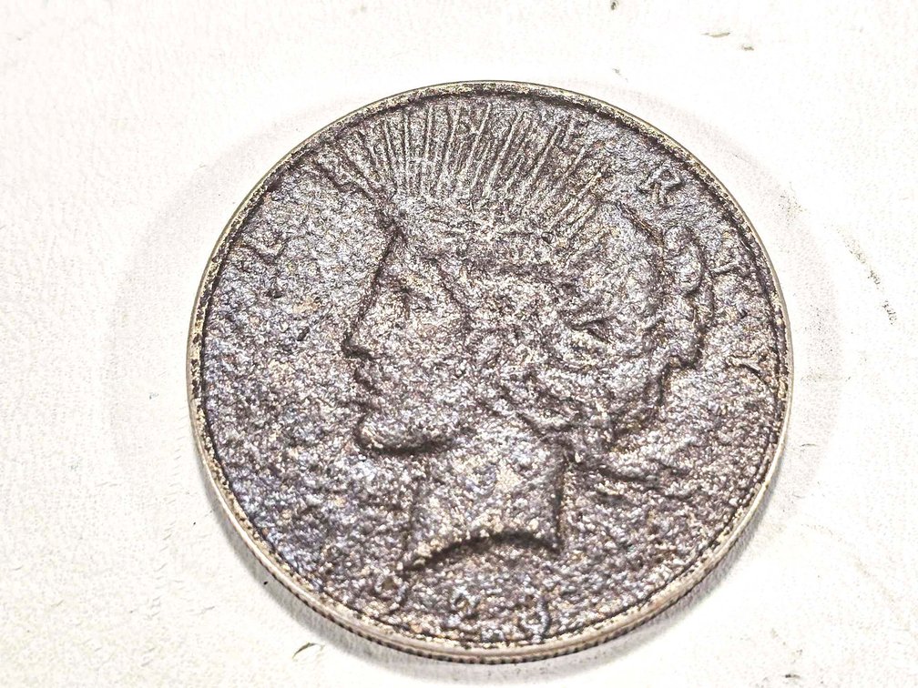 1923 Peace Silver Dollar With Heat Exposure Damage
