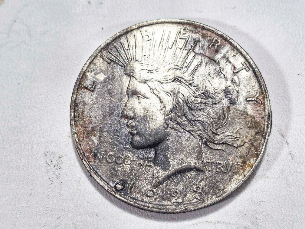 1923 Peace Silver Dollar with Heat Exposure Damage