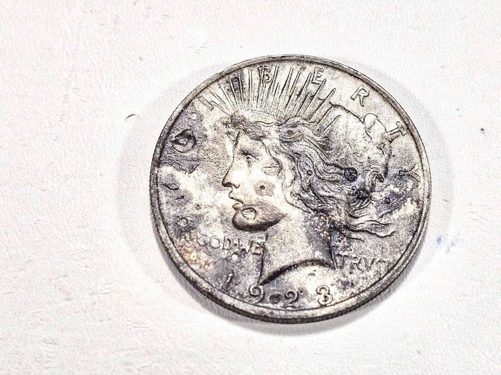 1923 Peace Silver Dollar with Heat Exposure