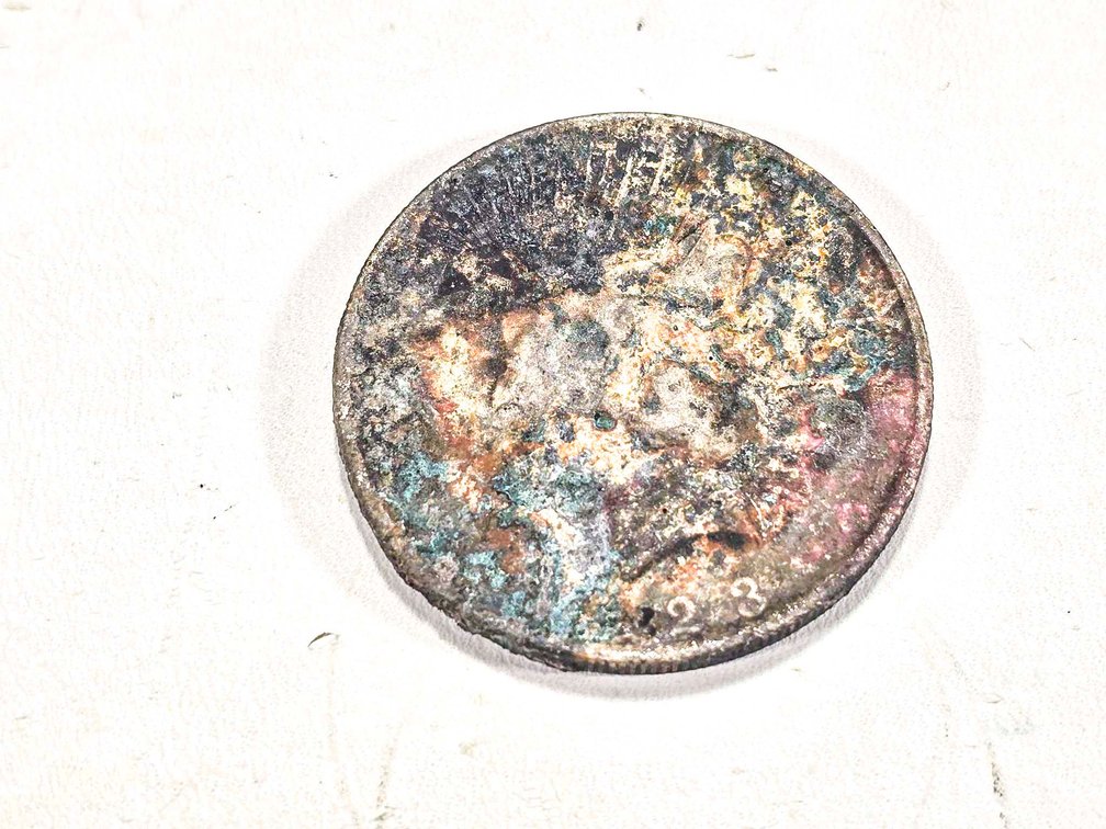 1923 Peace Silver Dollar with Heat Damage