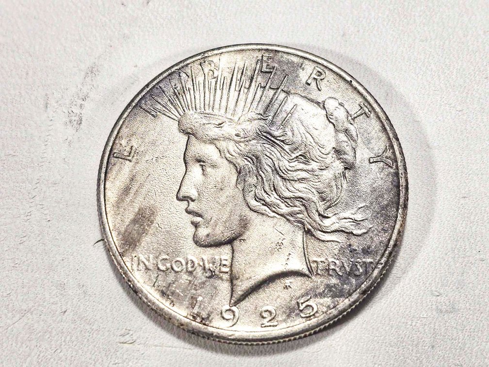1925 Peace Silver Dollar with Heat Exposure