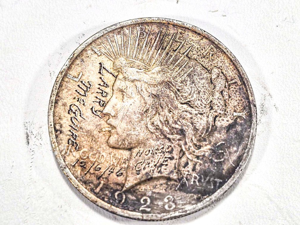 1923 Peace Silver Dollar with Heat Exposure and In