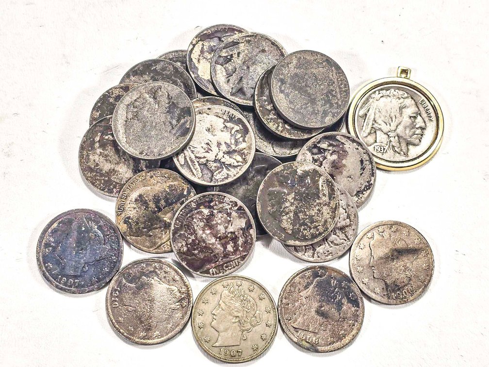 Buffalo Nickels and V Nickels Lot, Mixed Condition