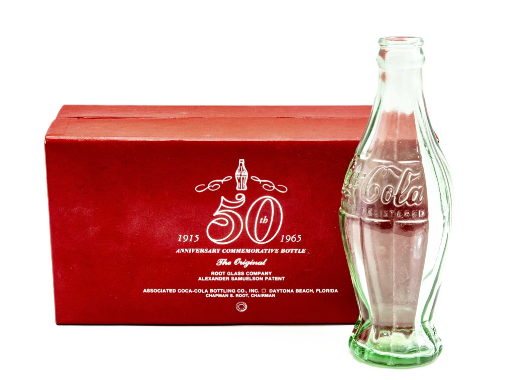 1965 50th Ann Coca-Cola Root Glass Bottle in Box