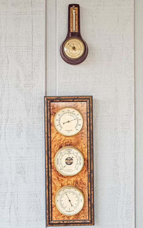 Two Vintage Weather Stations - Wall Mount