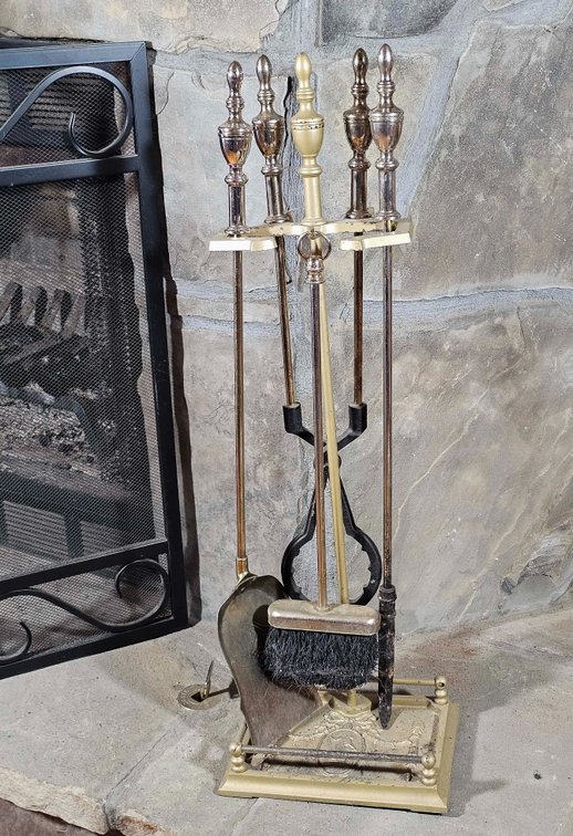 Brass Fireplace Tool Set