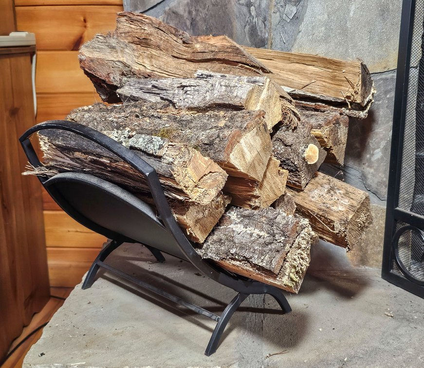 Metal Log Holder w/Firewood