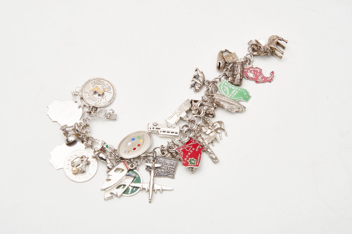 Sterling Silver Charm Bracelet- 79.74 G