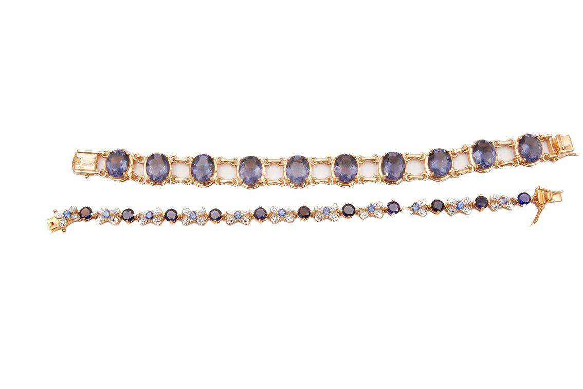 Sterling Silver & Gemstone Bracelets- 39.54 G