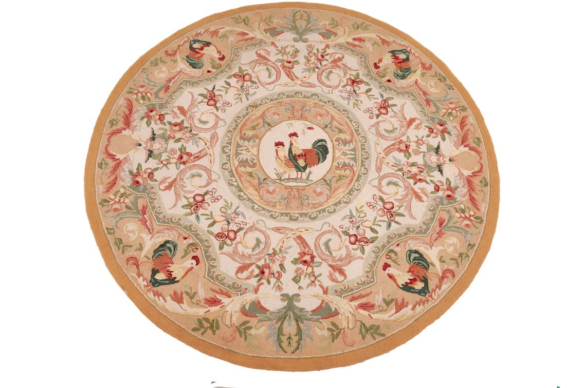8' Circular Area Rug- Roosters- Safavieh
