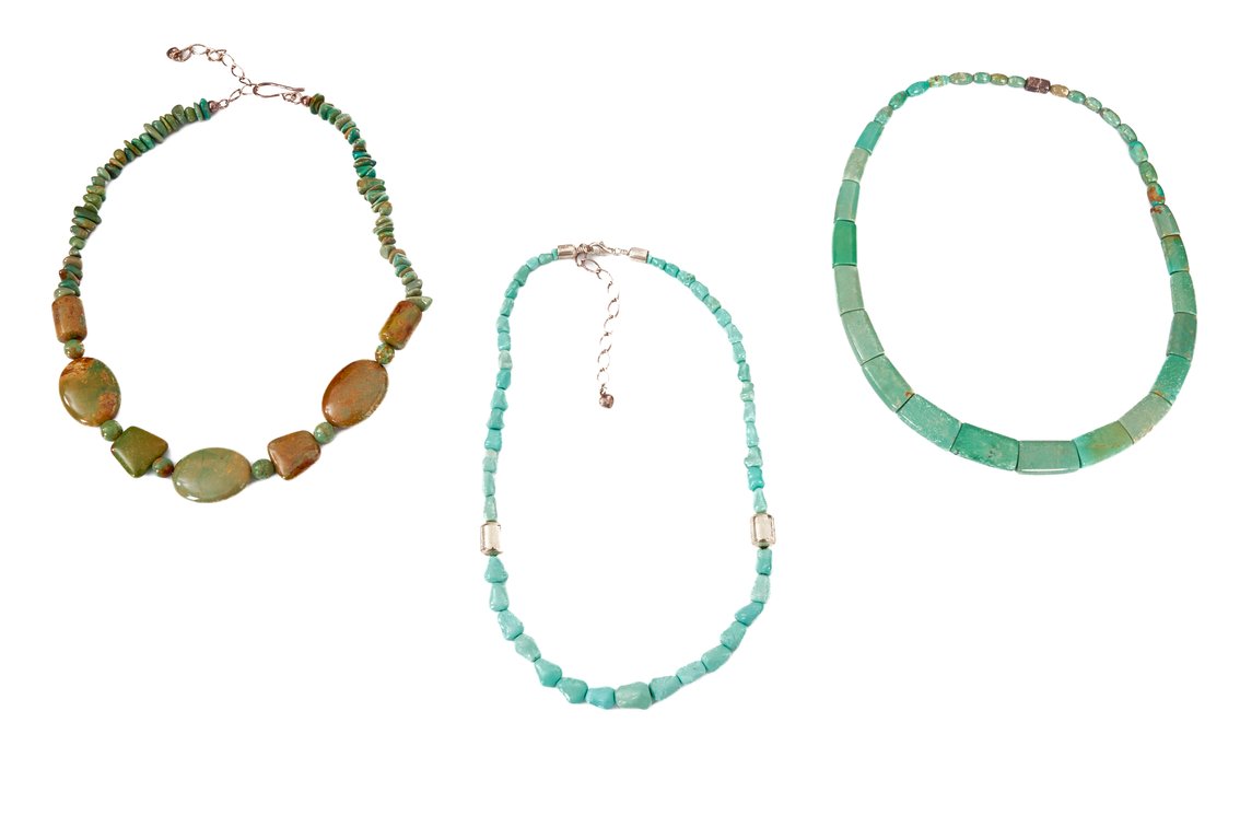 Three- Sterling Silver & Turquoise Necklaces
