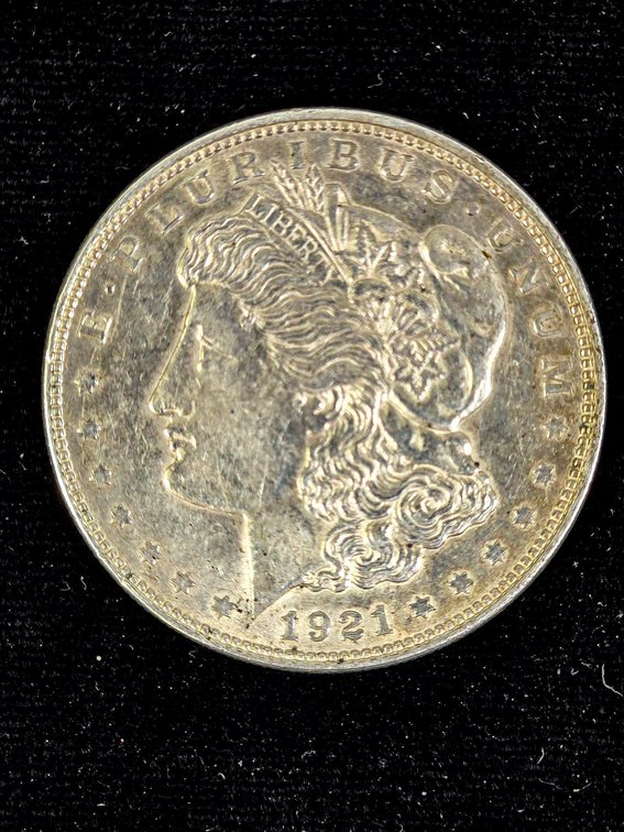 1921 Morgan Silver Dollar, AU Condition