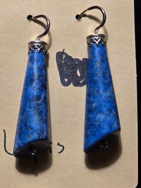 Sterling Silver & Lapiz Lazuli Earrings- 18.36 G