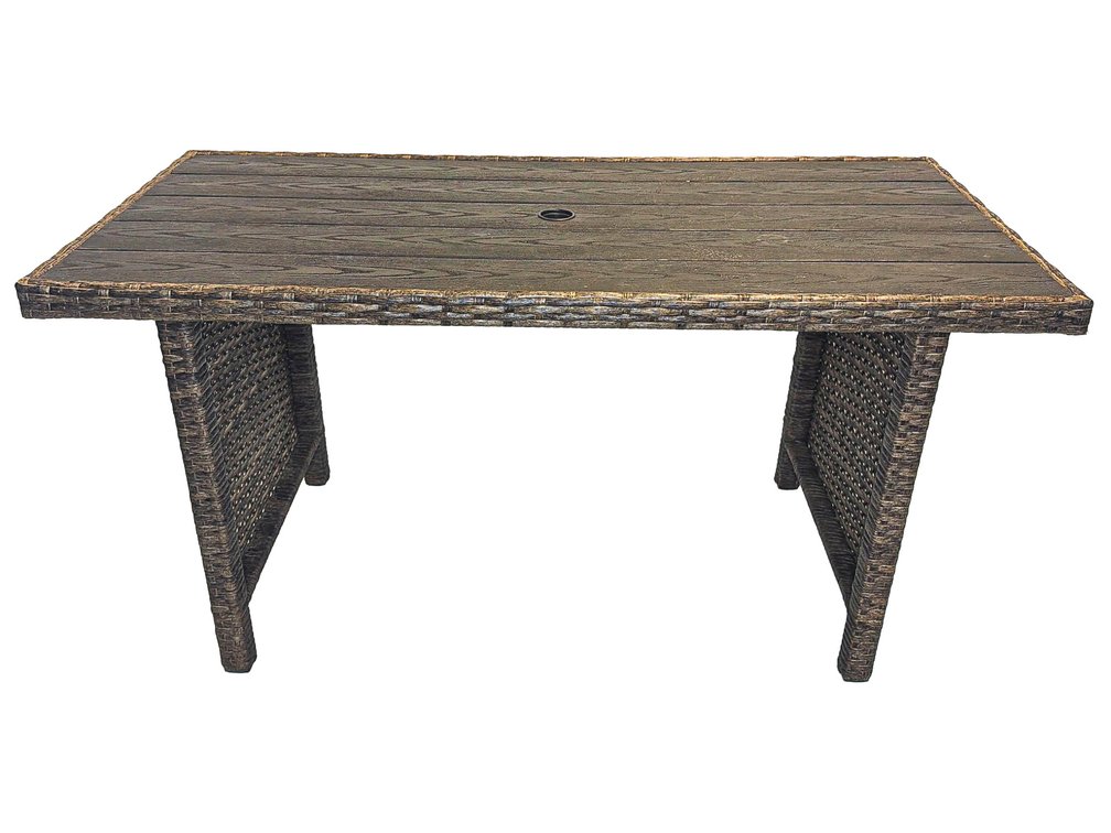 Aluminum Patio Table with Faux Wicker 