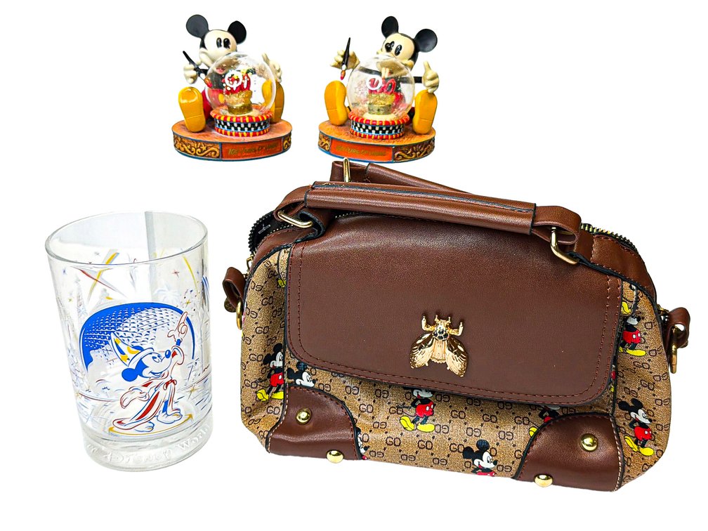 Mickey Mouse/Disney Assortment: Handbag, Glass, and Mini Globes