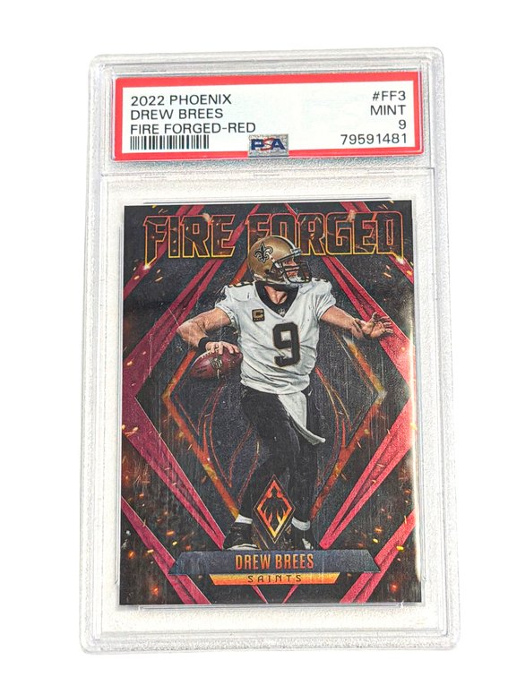 2022 Panini Phoenix Drew Brees Fire Forged Red #FF3 PSA 9 Mint