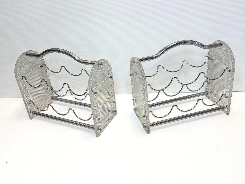  Pair of Fifth Avenue Crystal Six-Bottle Wine Racks