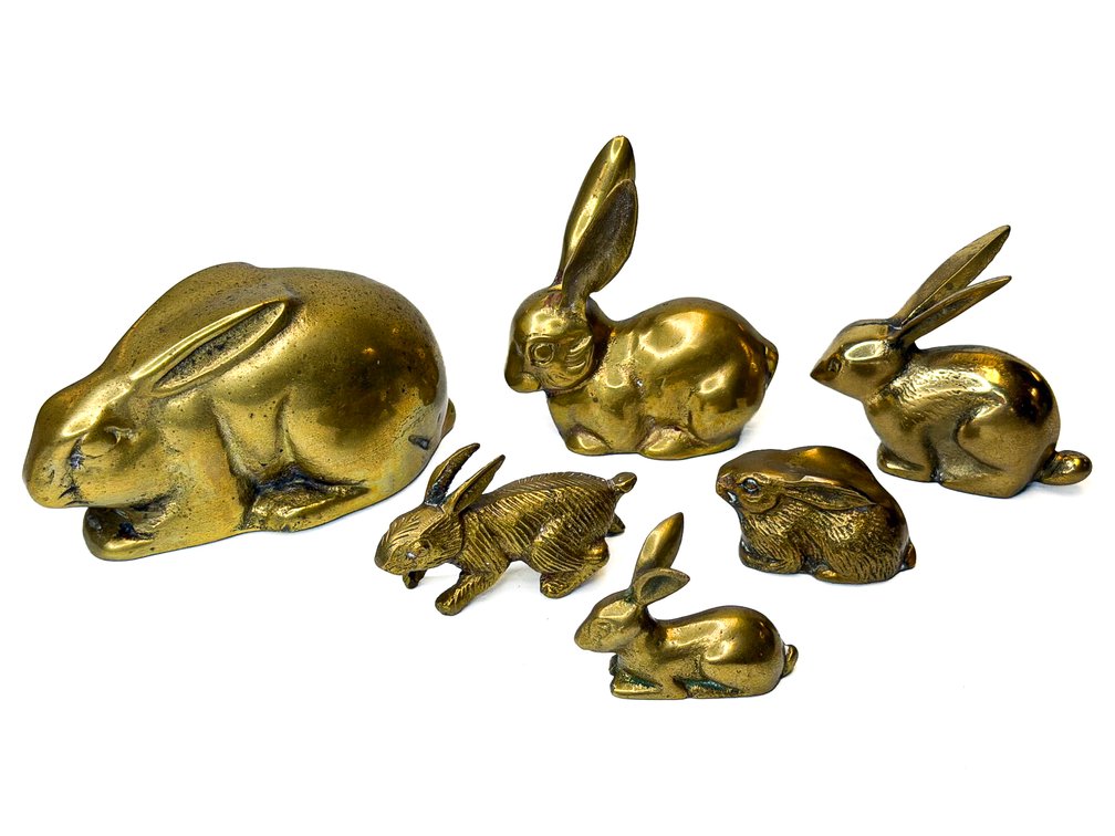 Vintage Brass Bunnies 