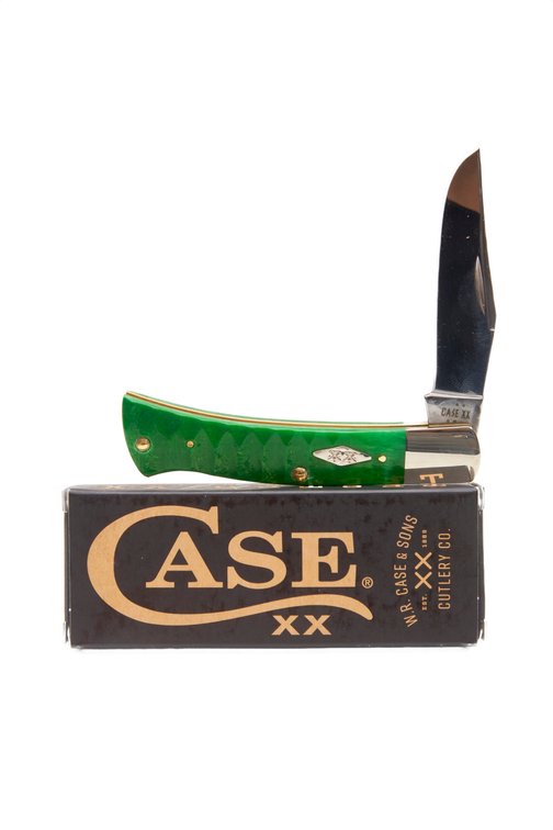 Case XX BR61135 Bright Green Bone Axe Handle Knife