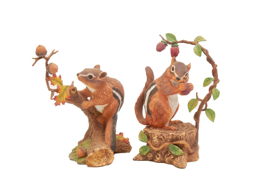 Pair of Vtg Lenox Woodland Animal Coll. Chipmunks