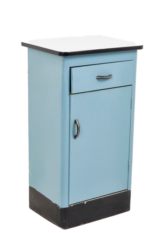 Vintage Enameled Top Cabinet with Drawer