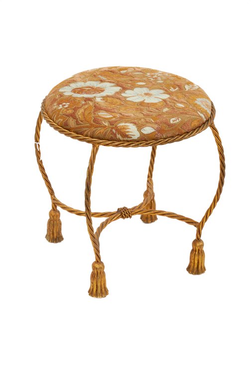 Metal Tassel Base Vanity Seat