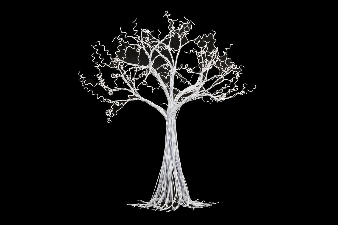 Large White Wire Tree Art
