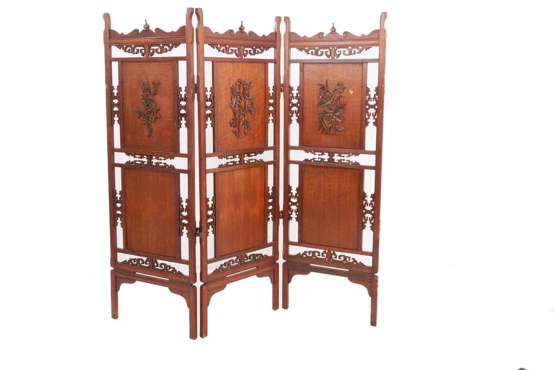 Rosewood 3 Panel Room Divider