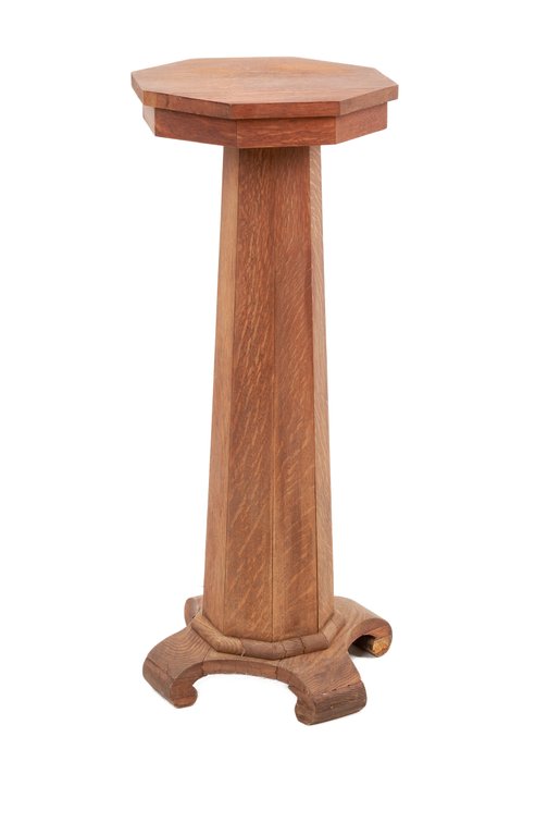 Oak Pedestal Plant Stand