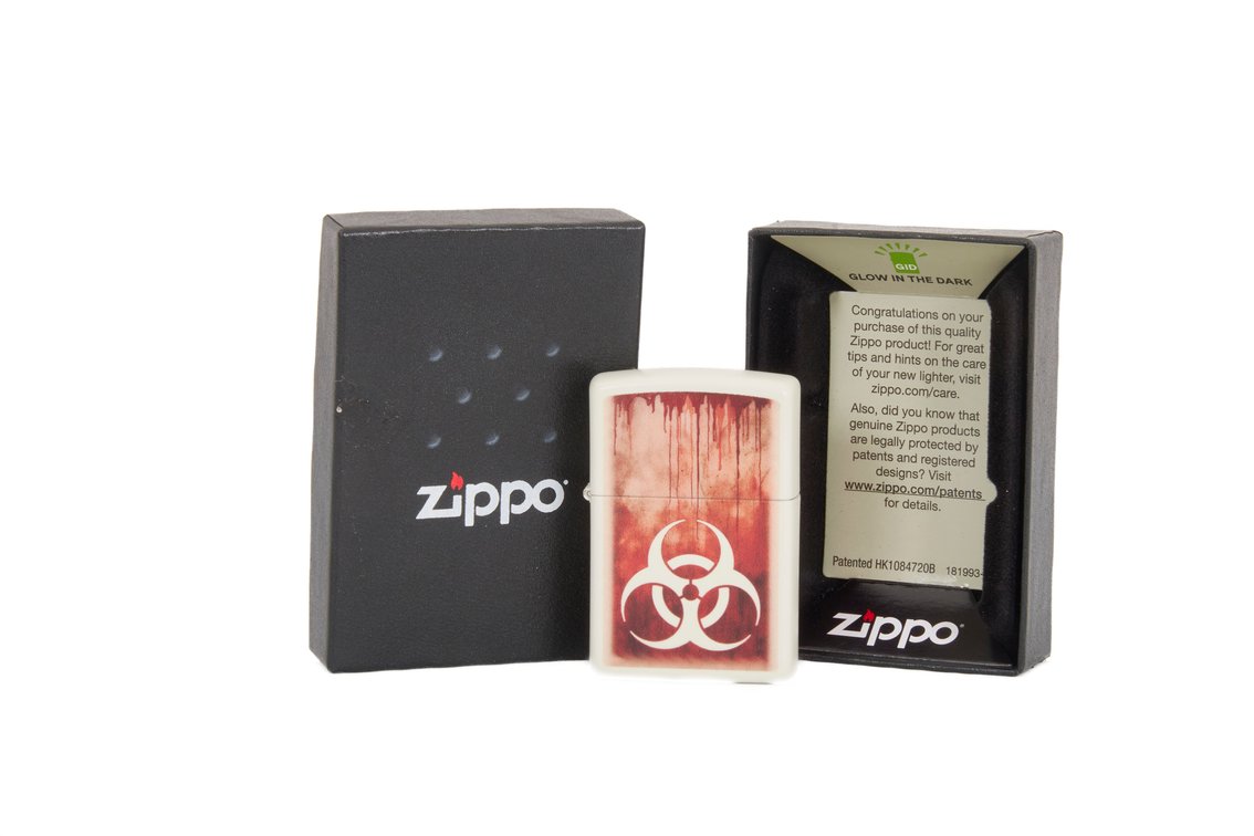 Zippo Glow in the Dark Bio Hazard Lighter - NIB