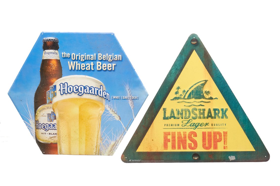 Landshark & Hoegarden Beer Metal Signs