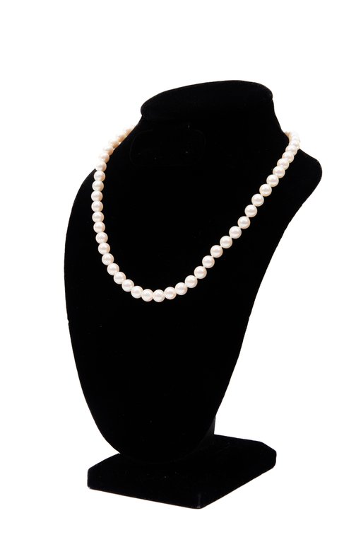 14K White Gold & White Pearl Necklace- 31.43 G