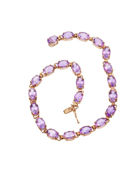 10K Y. Gold & Amethyst Bracelet- 5.48 G