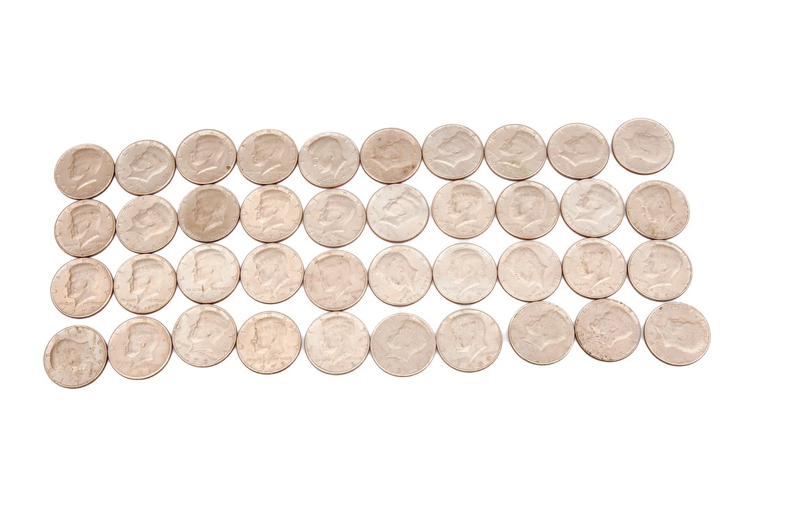 40- Kennedy Half Dollar Coins- Clad