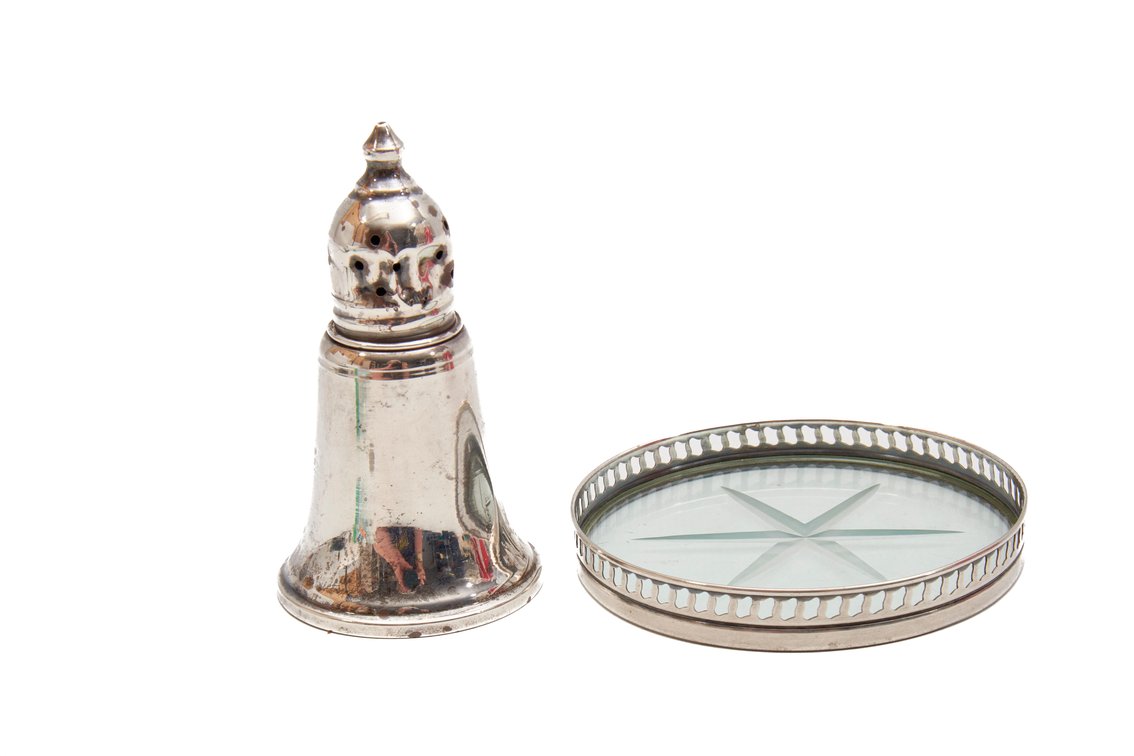 Sterling Silver Coaster & Shaker- Weighted