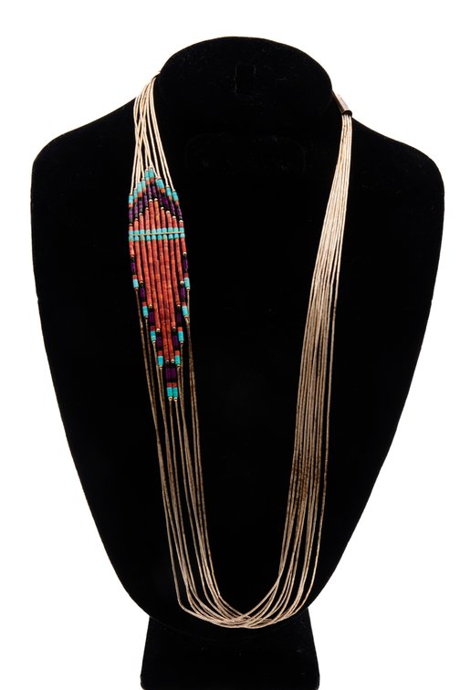 Liquid Silver Beaded Necklace- 29.47 G