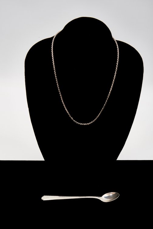 Sterling Silver Rope Chain & Spoon- 25.24 G