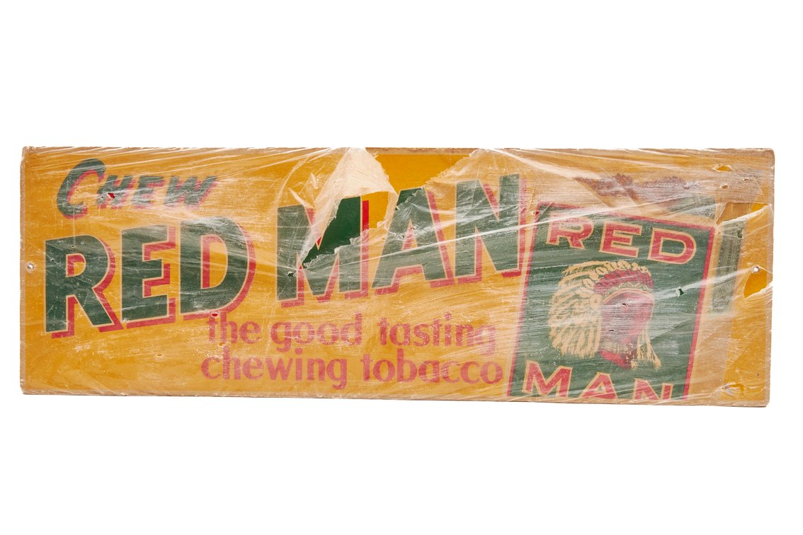 Vintage Red Man Chewing Tobacco Cardboard Display