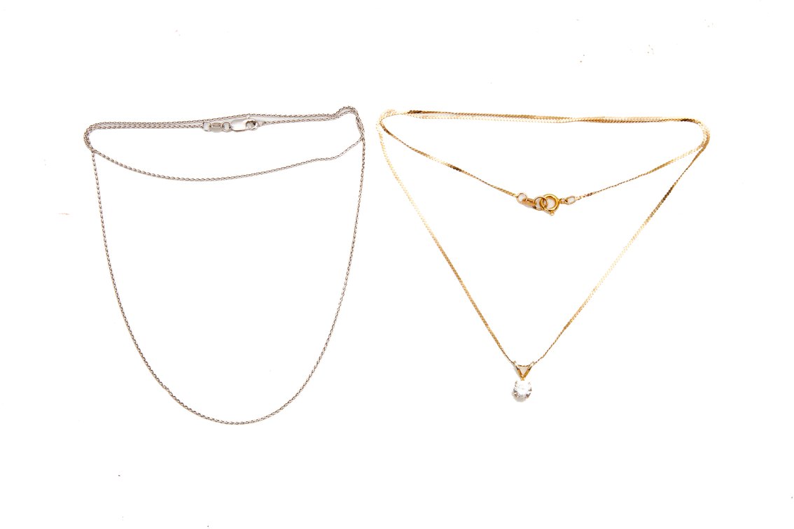 14K Yellow & White Gold Chains-3.68 G