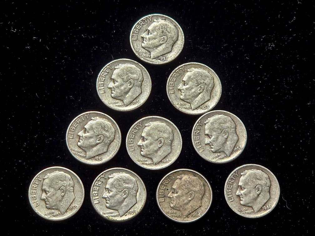 10 Silver Roosevelt Dimes