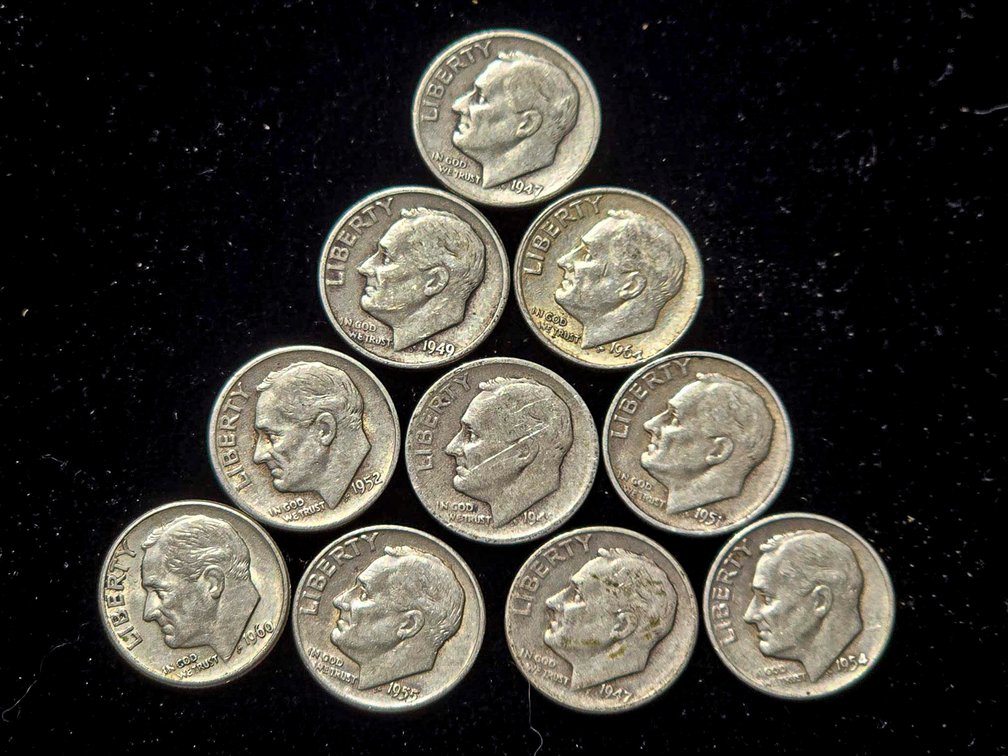 10 Silver Roosevelt Dimes