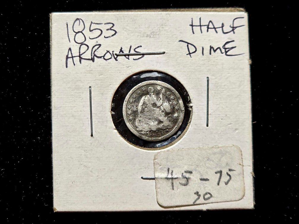 1853 'Arrows' Seated Liberty Half Dime