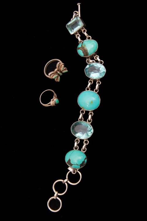 Sterling Silver Bracelet & Handmade Rings