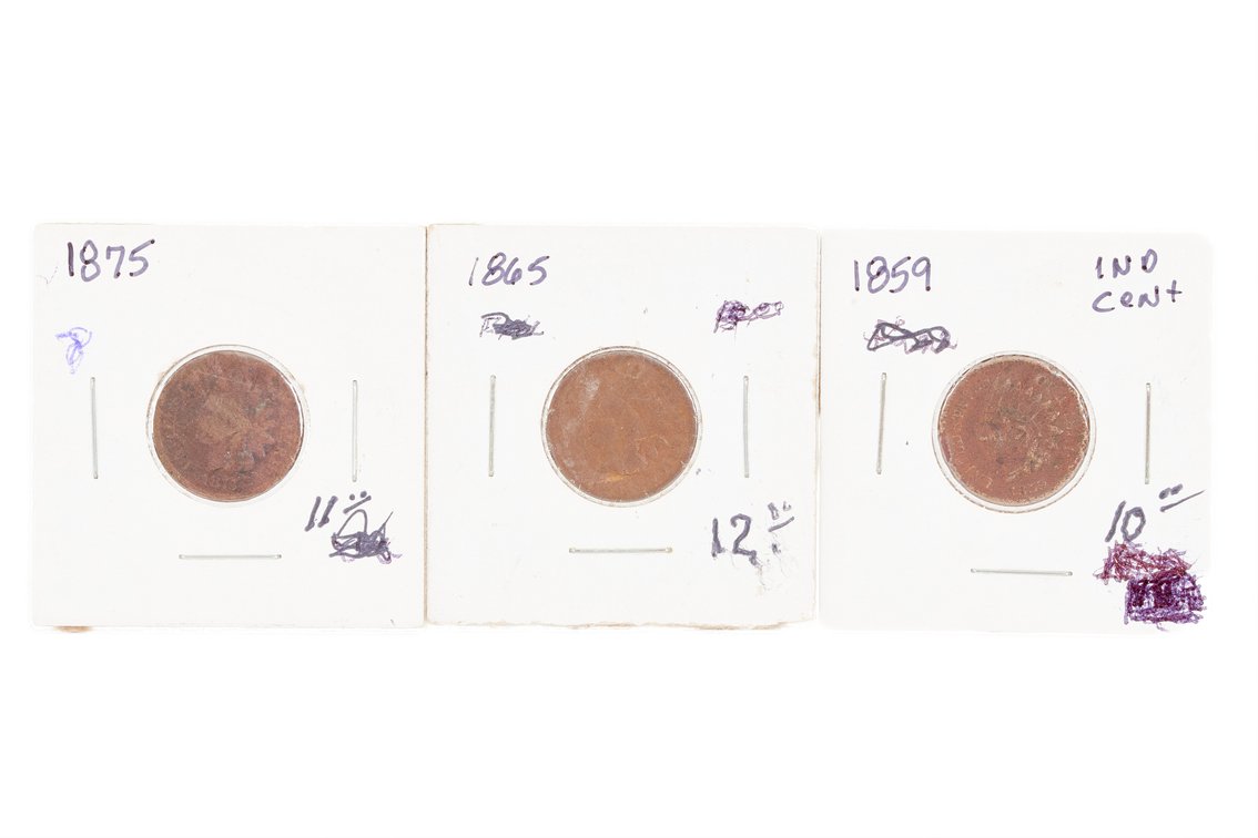 Three Indian Head Pennies