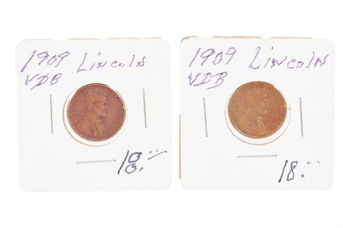Two- 1909 VDB Lincoln Pennies