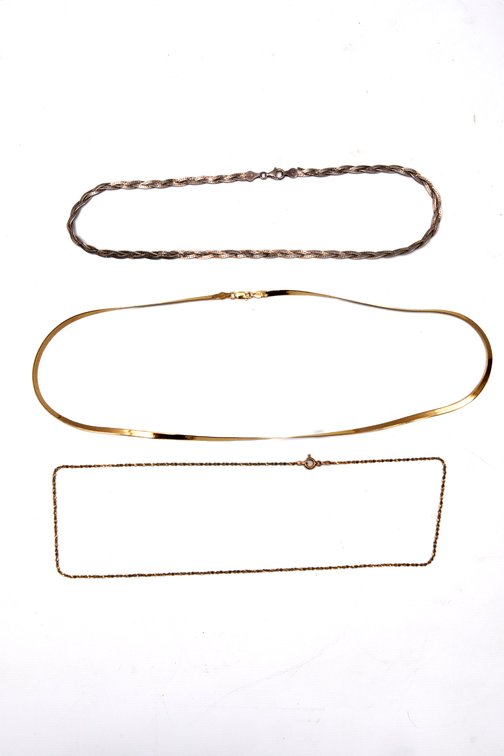 3 Sterling Silver Chains- 21.21 G